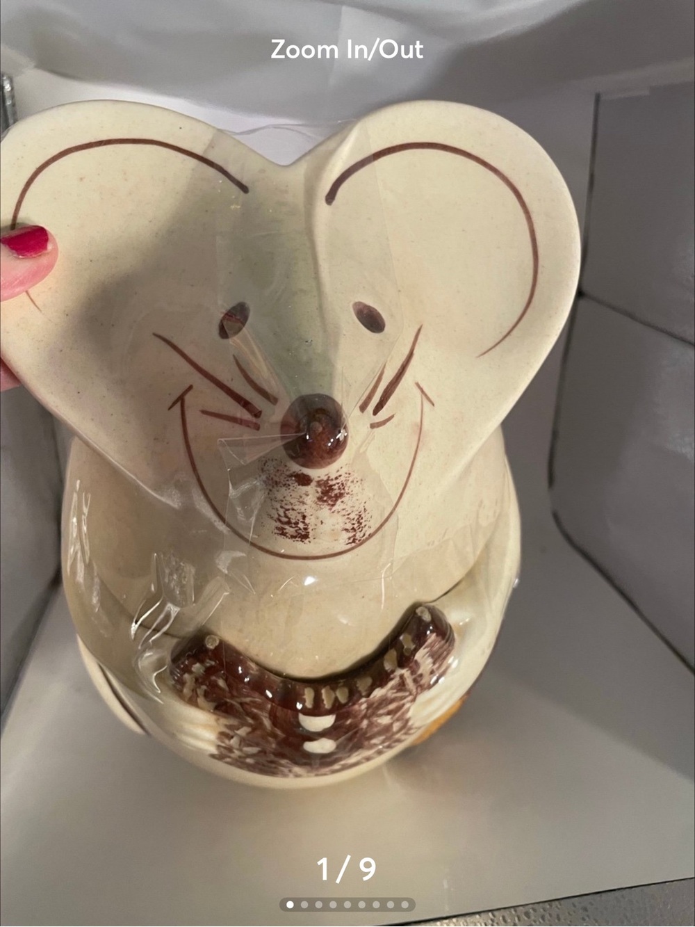 Mouse Cookie Jar Whimsical Vintage N.S. Gustin Ceramic
